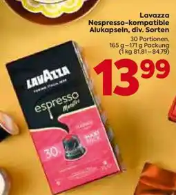 Billa Lavazza Nespresso- kompatible Alukapseln div. Sorten Angebot