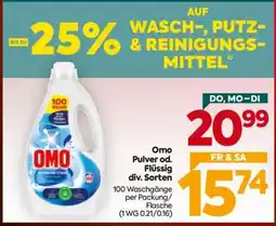 Billa Omo Pulver od. Flüssig div. Sorten Angebot