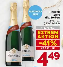 Billa Henkell Sekt div. Sorten Angebot