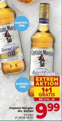 Billa Captain Morgan div. Sorten Angebot