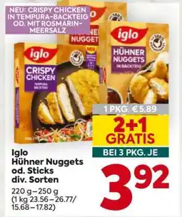 Billa Iglo Hühner Nuggets od. Sticks div. Sorten Angebot