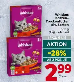 Billa Whiskas Katzen-Trockenfutter div. Sorten Angebot