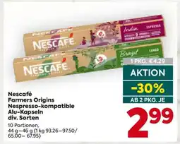 Billa Nescafé Farmers Origins Nespresso-kompatible Alu-Kapseln div. Sorten Angebot