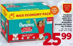 Billa Pampers Maxipack Baby-Dry, Premium Protection Windeln od. Pants div. Größen Angebot
