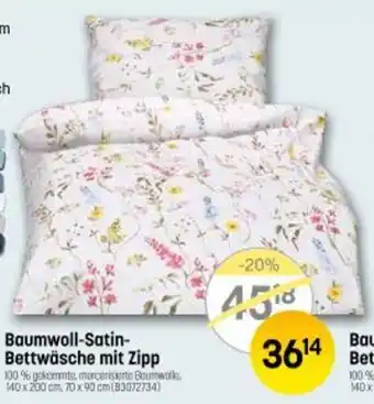 Baumwoll-Satin Bettwäsche mit Zipp B3072734 Betten Reiter