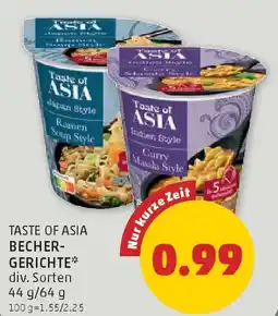 PENNY Taste of asia becher- gerichte Angebot