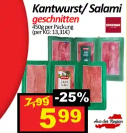 Wurstico Kantwurst/Salami geschnitten Angebot