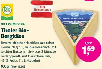 Denn's Biomarkt Tiroler Bio- Bergkäse Angebot