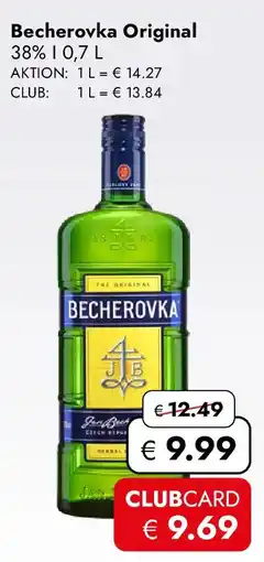 Travel FREE Becherovka original 38% Angebot