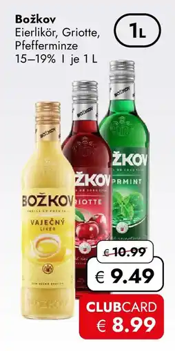 Travel FREE Božkov Eierlikör, Griotte, Pfefferminze Angebot