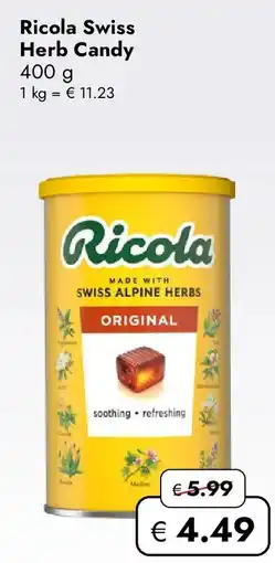 Travel FREE Ricola Swiss Herb Candy Angebot