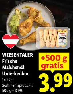Lidl Wiesentaler frische maishendl unterkeulen Angebot