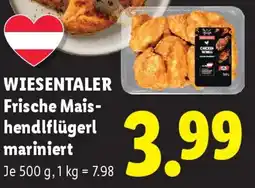 Lidl Wiesentaler frische mais- hendlflügerl mariniert Angebot