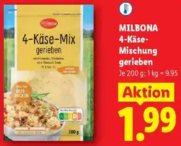 Lidl Milbona 4-Käse-Mischung gerieben Angebot