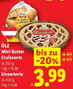 Lidl Ölz Mini Butter Croissant, Linzertorte Angebot