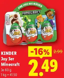 Lidl Kinder joy 3er minecraft Angebot
