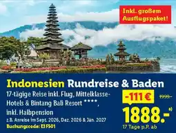 Lidl Indonesien Rundreise & Baden Angebot