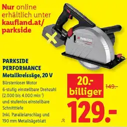 Lidl Parkside Performance Metallkreissäge, 20 V Angebot