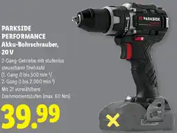 Lidl Parkside Performance Akku-Bohrschrauber, 20 V Angebot