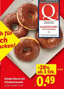 Lidl Schoko Donut mit Schokostreuseln Angebot