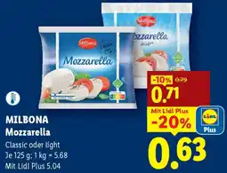 Lidl Milbona Mozzarella Angebot