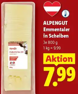 Lidl Alpengut Emmentaler in Scheiben Angebot