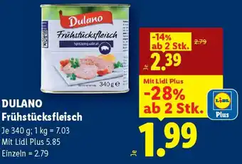 Lidl Dulano Frühstücksfleisch Angebot