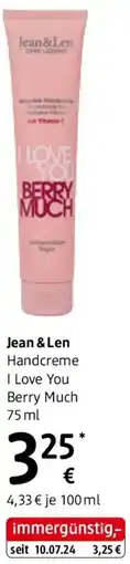 dm Jean & Len Handcreme I Love You Berry Much Angebot