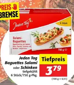 Nah&Frisch Jeden Tag Baguettes Salami oder Schinken Angebot