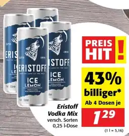 Nah&Frisch Eristoff Vodka Mix Angebot