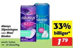 Nah&Frisch Always Slipeinlagen oder Maxi Binden Angebot
