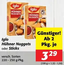 Nah&Frisch Iglo Hühner Nuggets oder Sticks Angebot