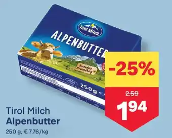 MPreis Tirol Milch Alpenbutter Angebot