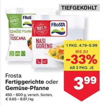 MPreis Frosta Fertiggerichte oder Gemüse-Pfanne Angebot