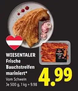 Lidl WIESENTALER Frische Bauchstreifen mariniert Angebot