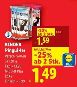 Lidl Kinder Pingui 4er Angebot