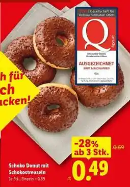 Lidl Schoko Donut mit Schokostreuseln Angebot