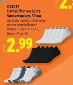 Lidl CRIVIT Damen/Herren Sport-Sneakersocken, 5 Paar Angebot