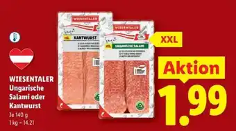 Lidl WIESENTALER Ungarische Salami oder Kantwurst Angebot