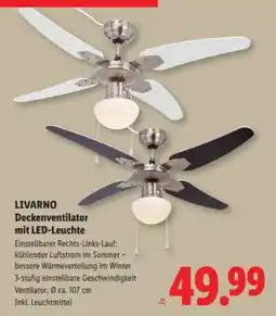 Lidl LIVARNO Deckenventilator mit LED-Leuchte Angebot