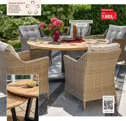 Bauhaus Teak Diningtisch platte Tischbeine für Tischplatte und 5x Diningsessel Angebot