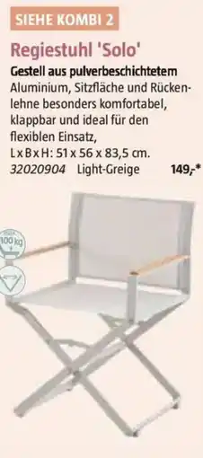 Bauhaus Regiestuhl Solo Angebot
