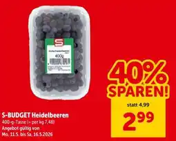 Interspar S-BUDGET Heidelbeeren Angebot