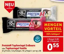 Interspar ProteinM Topfenriegel Erdbeere oder Topfenriegel Vanille Angebot