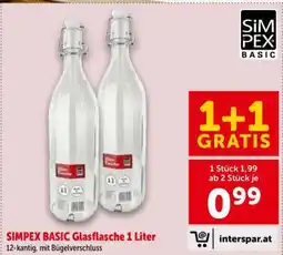 Interspar SIMPEX BASIC Glasflasche 1 Liter Angebot