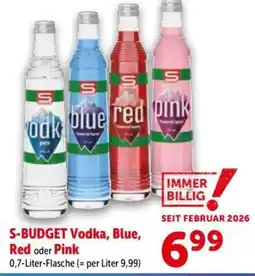 Interspar S-BUDGET Vodka, Blue, Red oder Pink Angebot