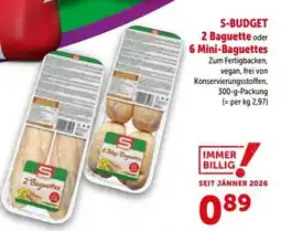 Interspar S-BUDGET 2 Baguette oder 6 Mini-Baguettes Angebot
