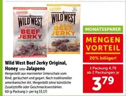 Interspar Wild West Beef Jerky Original, Honey oder Jalapeño Angebot