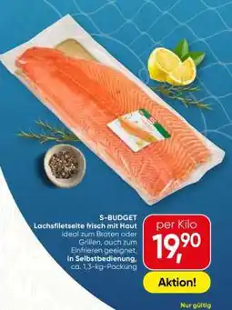 Spar S-BUDGET Lachsfiletseite frisch mit Haut Angebot