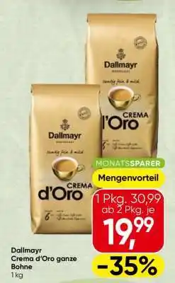 Spar DALLMAYR CREMA D’ORO* ganze Bohne Angebot